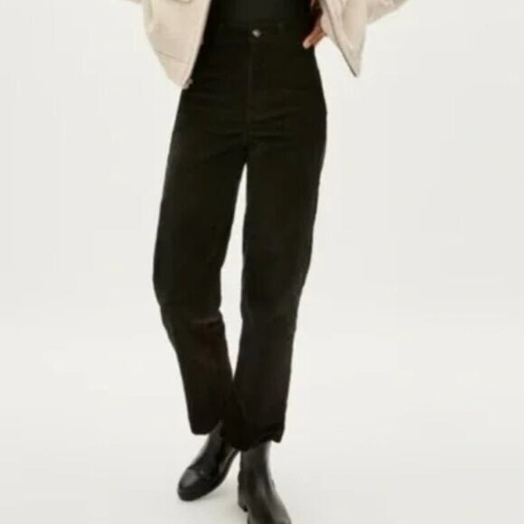 EVERLANE The Corduroy Relaxed Straight Leg Pant in Black Women's Size 6 NEW - Picture 1 of 9